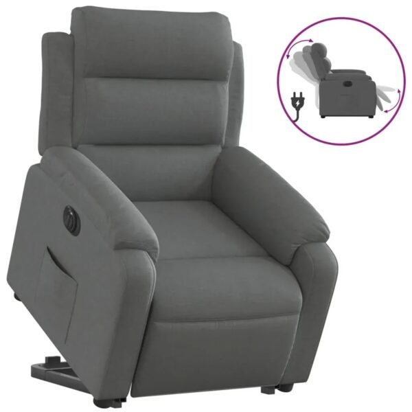 vidaXL Relaxsessel mit Aufstehhilfe Elektrisch Dunkelgrau Stoff Modell 2