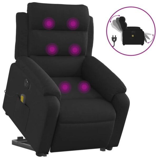 vidaXL Elektrischer Massagesessel mit Aufstehhilfe Schwarz Stoff Modell 4 vidaXL Elektrischer Massagesessel mit Aufstehhilfe Schwarz Stoff Modell 4