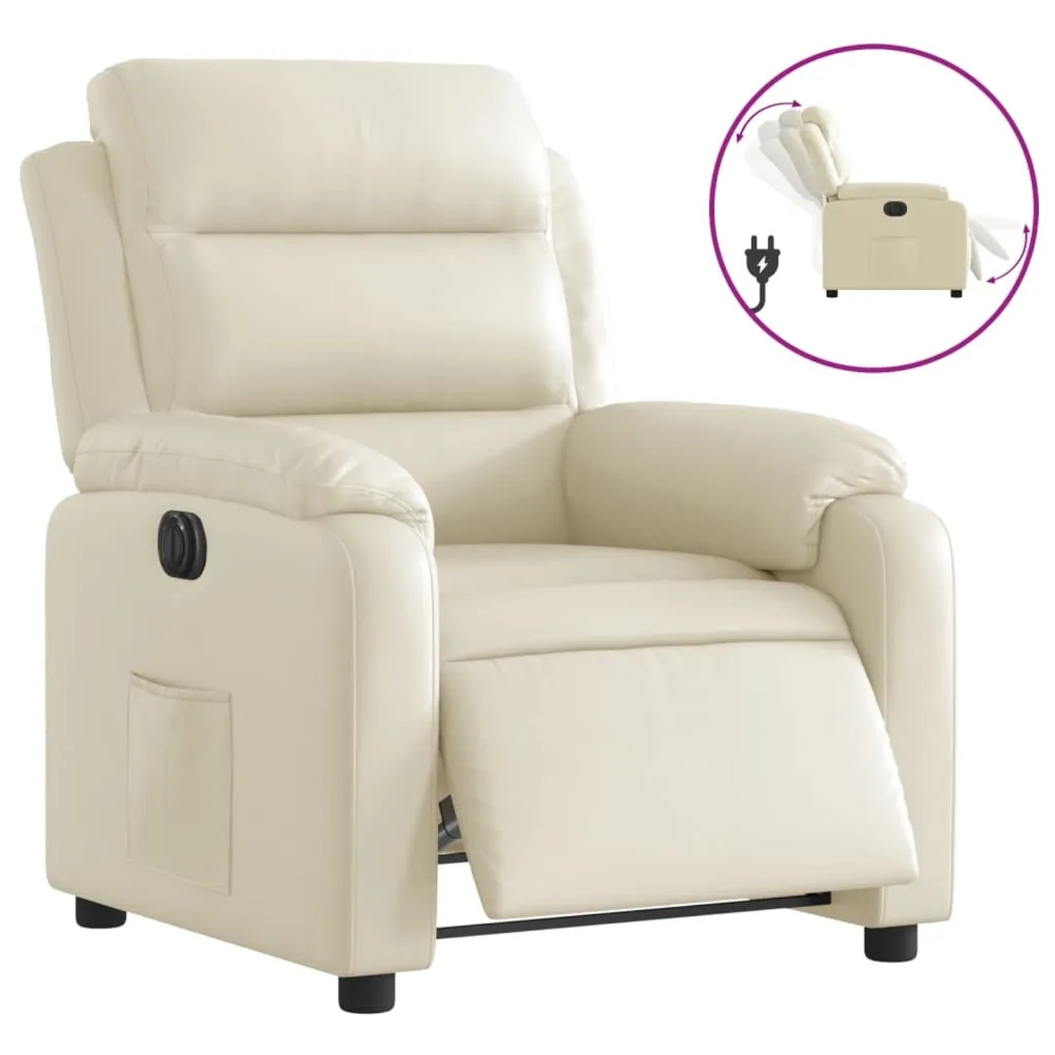 vidaXL Relaxsessel Elektrisch Creme Kunstleder 3205029