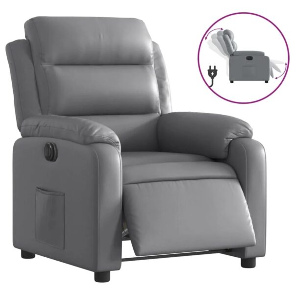 vidaXL Relaxsessel Elektrisch Grau Kunstleder 3205031 vidaXL Relaxsessel Elektrisch Grau Kunstleder 3205031