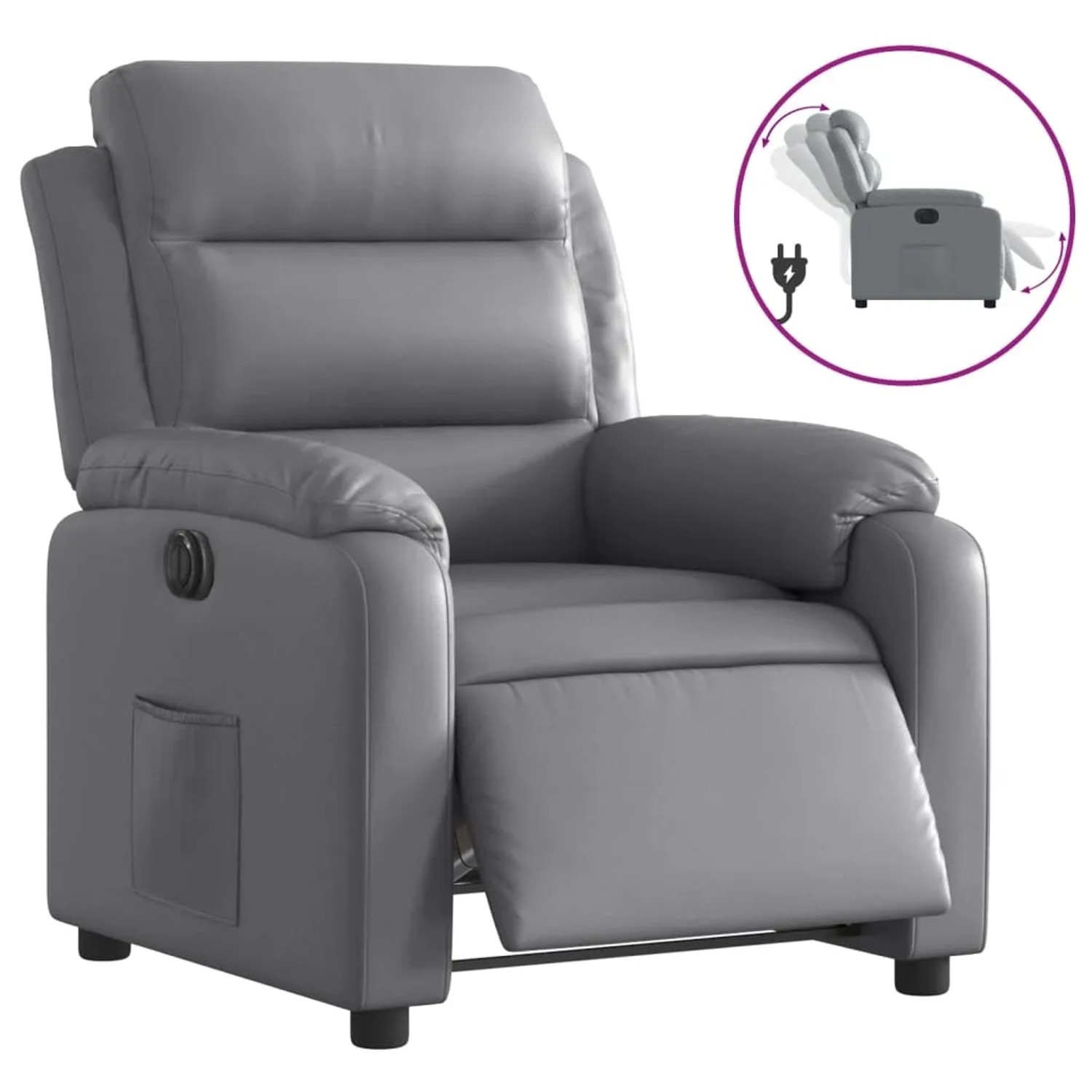 vidaXL Relaxsessel Elektrisch Grau Kunstleder 3205031