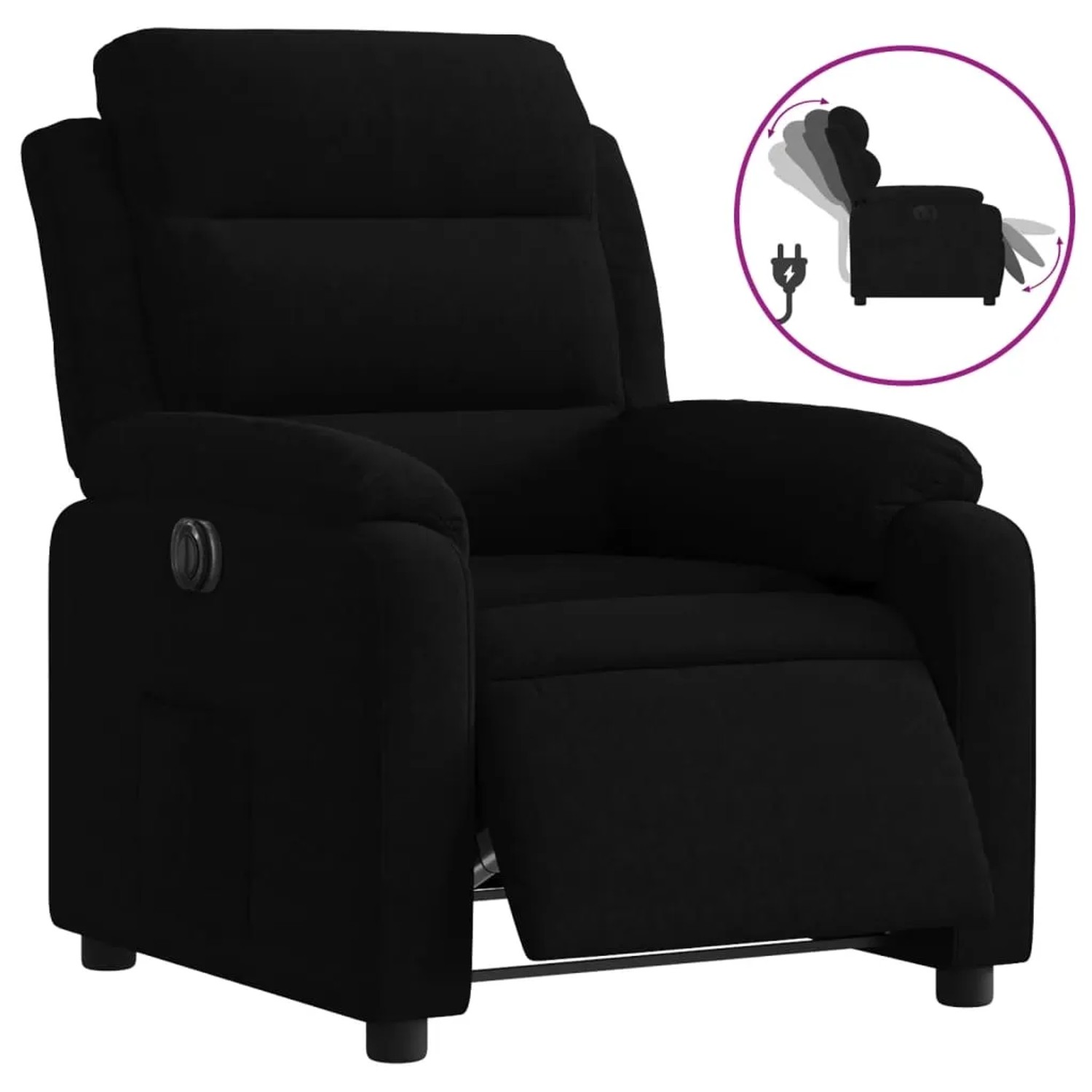 vidaXL Relaxsessel Elektrisch Schwarz Samt 3205076