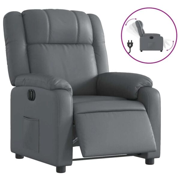 vidaXL Relaxsessel Elektrisch Grau Kunstleder 3205139