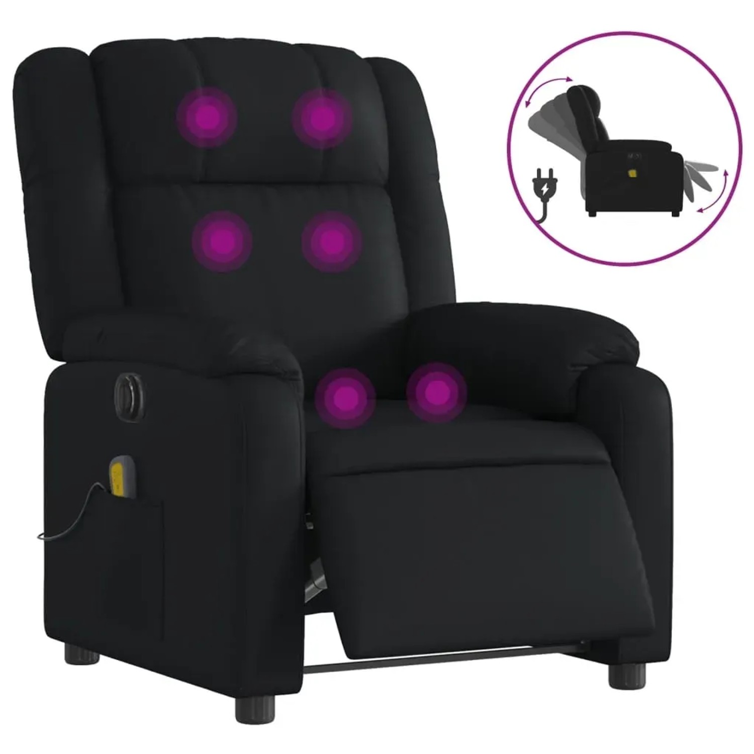 vidaXL Massagesessel Elektrisch Schwarz Kunstleder Modell 10