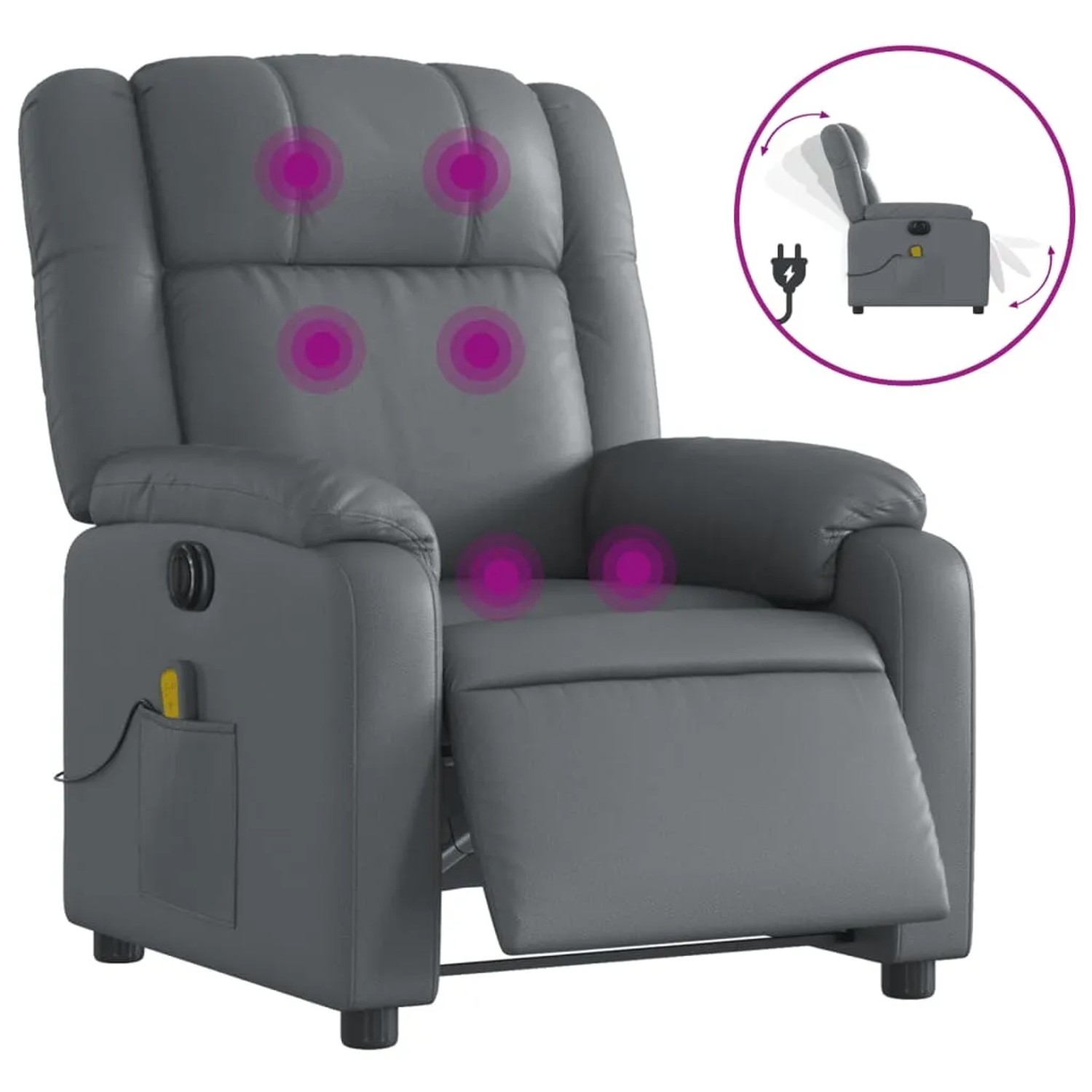 vidaXL Massagesessel Elektrisch Grau Kunstleder Modell 6