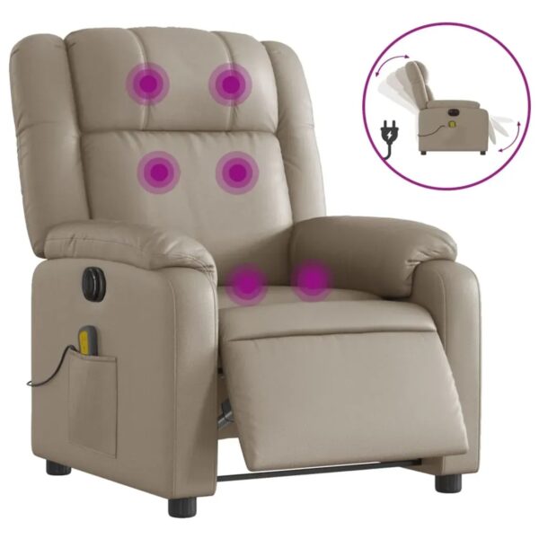 vidaXL Massagesessel Elektrisch Cappuccino-Braun Kunstleder Modell 3