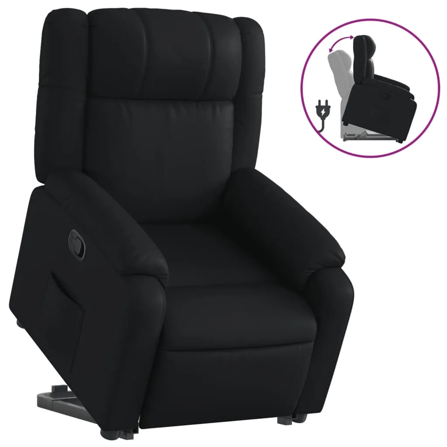vidaXL Relaxsessel mit Aufstehhilfe Schwarz Kunstleder Modell 3