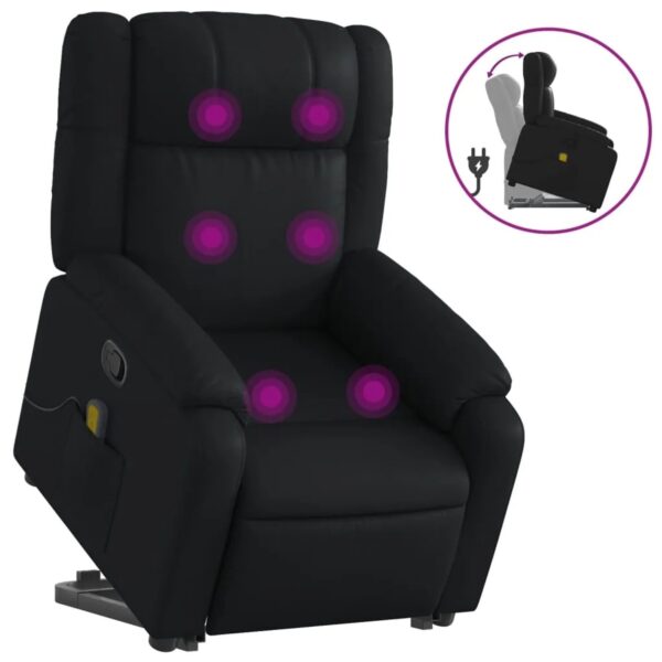 vidaXL Massagesessel mit Aufstehhilfe Schwarz Kunstleder Modell 8