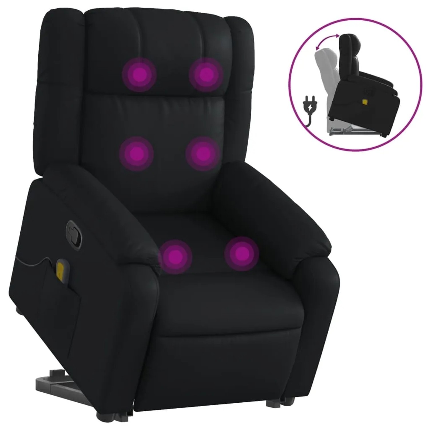 vidaXL Massagesessel mit Aufstehhilfe Schwarz Kunstleder Modell 8