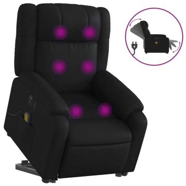 vidaXL Massagesessel mit Aufstehhilfe Elektrisch Schwarz Kunstleder Modell 3 vidaXL Massagesessel mit Aufstehhilfe Elektrisch Schwarz Kunstleder Modell 3
