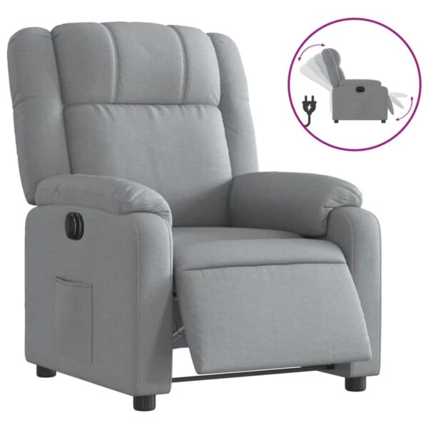 vidaXL Relaxsessel Elektrisch Hellgrau Stoff 3205178 vidaXL Relaxsessel Elektrisch Hellgrau Stoff 3205178