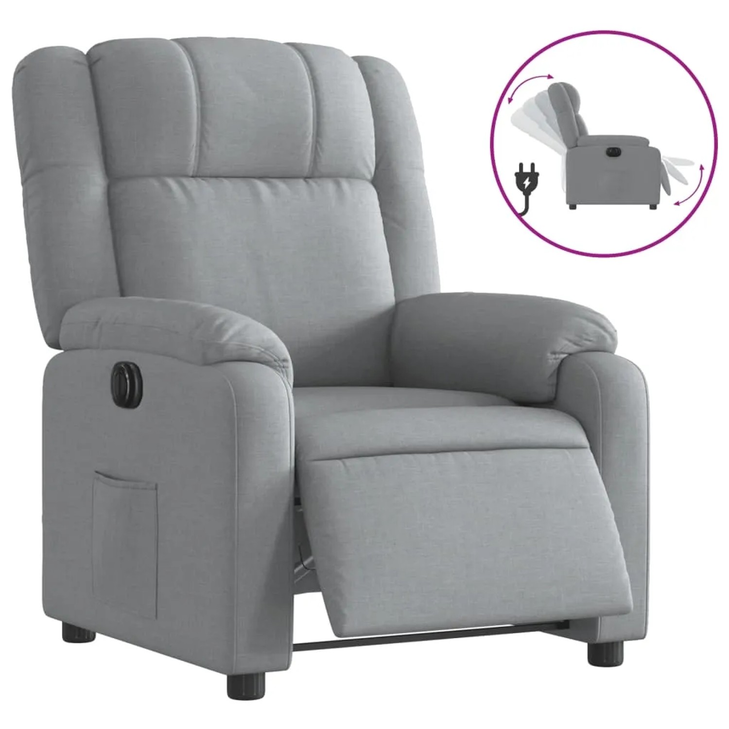 vidaXL Relaxsessel Elektrisch Hellgrau Stoff 3205178