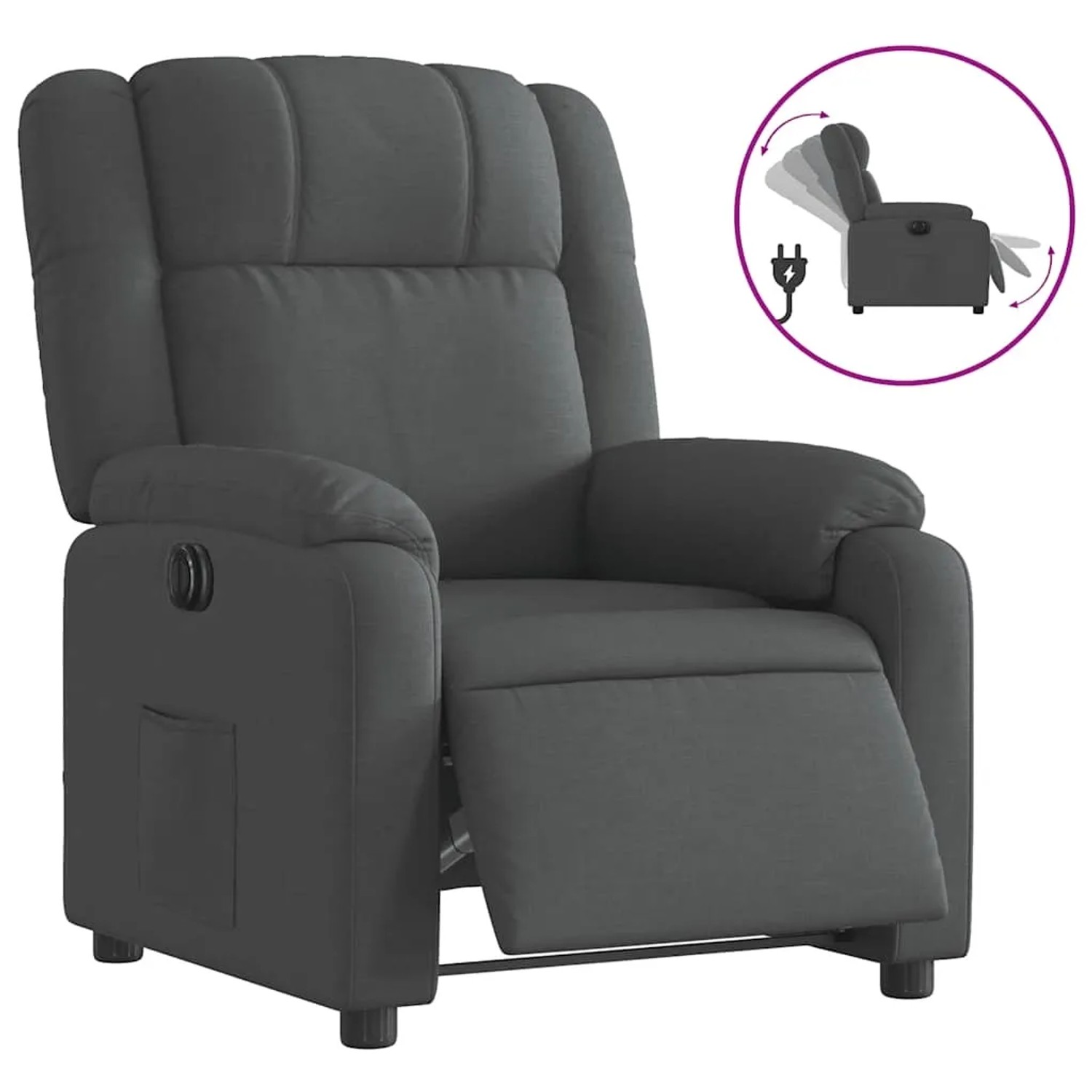 vidaXL Relaxsessel Elektrisch Dunkelgrau Stoff 3205179