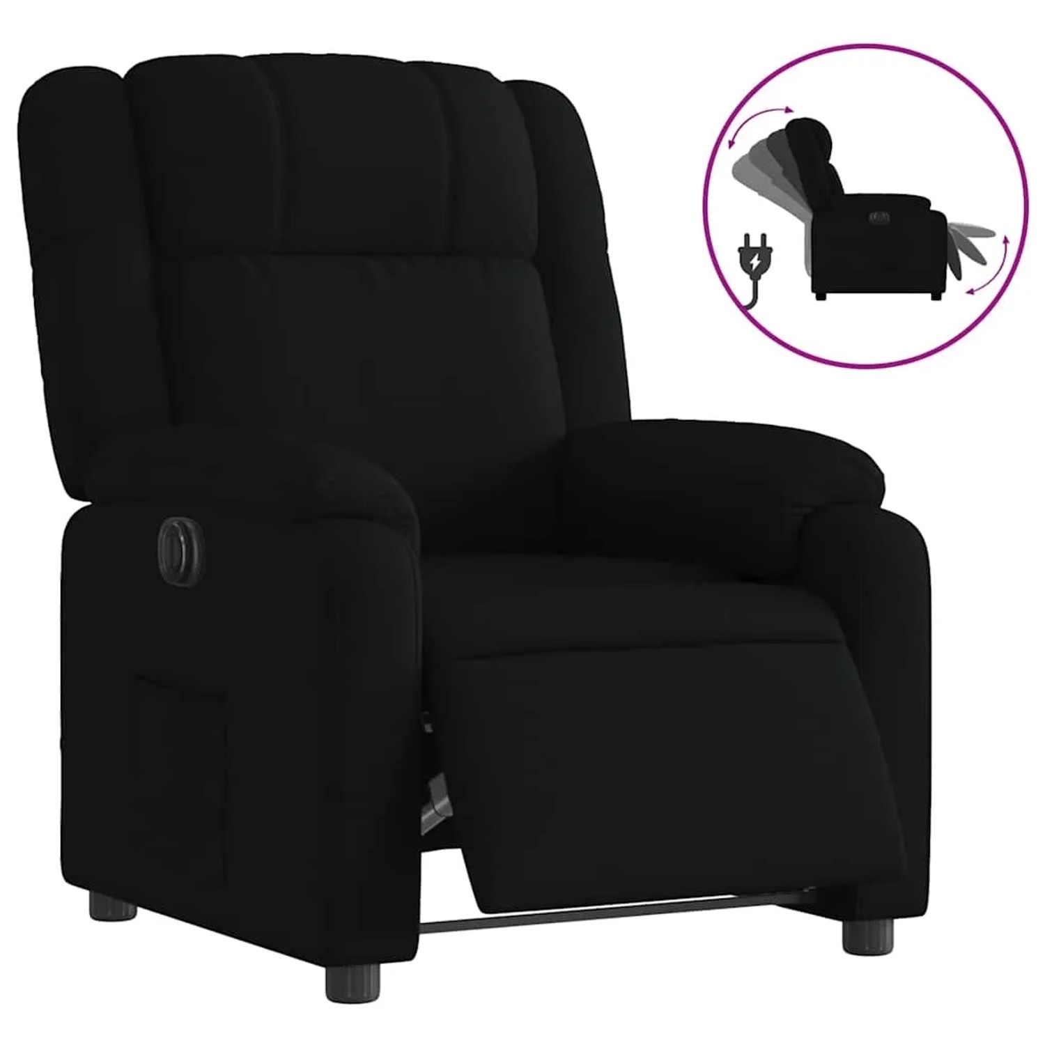 vidaXL Relaxsessel Elektrisch Schwarz Stoff 3205180