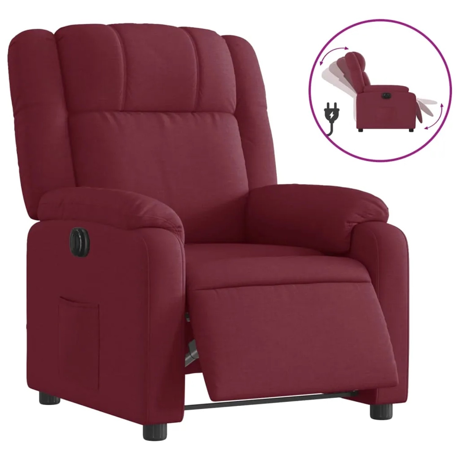 vidaXL Relaxsessel Elektrisch Weinrot Stoff 3205181