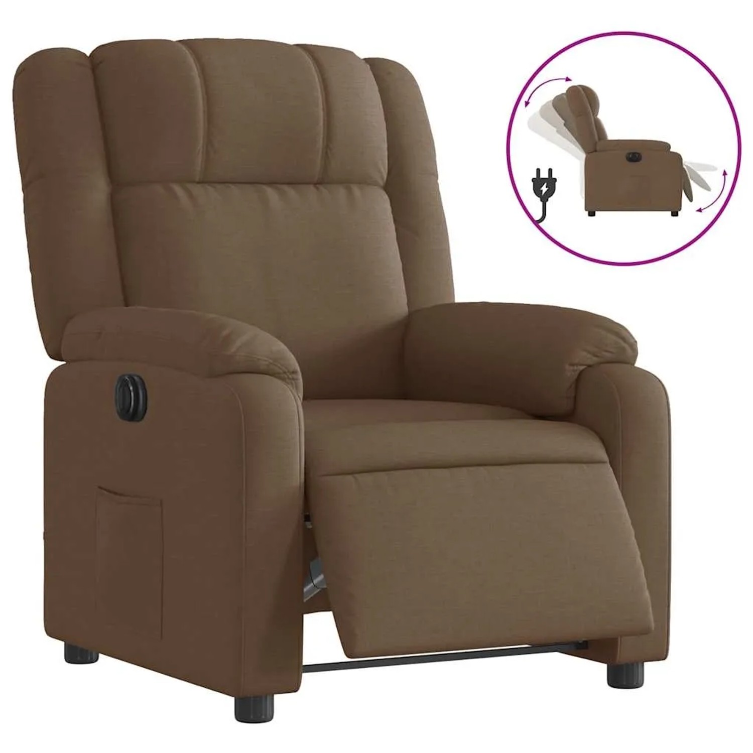 vidaXL Relaxsessel Elektrisch Braun Stoff 3205182