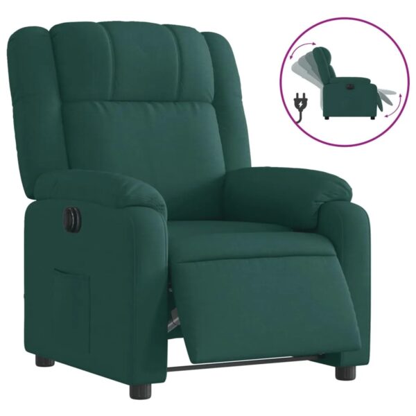 vidaXL Relaxsessel Elektrisch Dunkelgrün Stoff 3205184