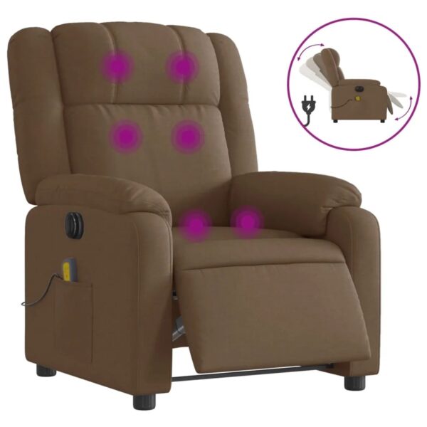 vidaXL Massagesessel Elektrisch Braun Stoff Modell 9