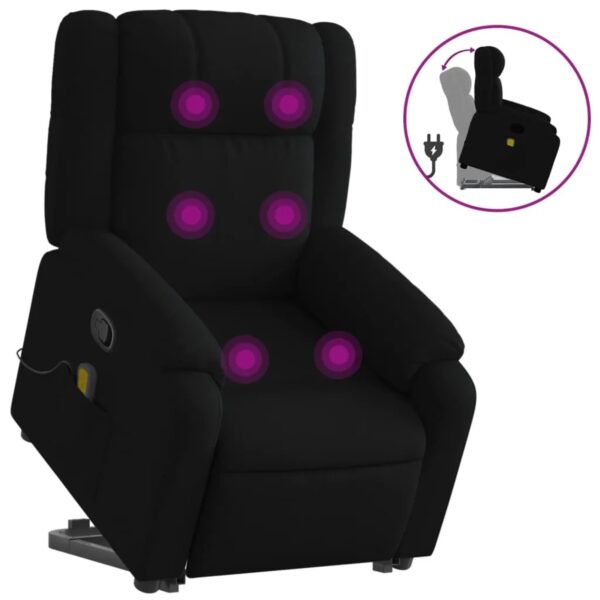 vidaXL Massagesessel mit Aufstehhilfe Schwarz Stoff Modell 5