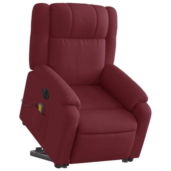 vidaXL Elektrischer Massagesessel mit Aufstehhilfe Weißrot Stoff Modell 10