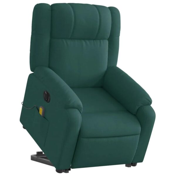 vidaXL Elektrischer Massagesessel mit Aufstehhilfe Dunkelgrün Stoff Modell 5 vidaXL Elektrischer Massagesessel mit Aufstehhilfe Dunkelgrün Stoff Modell 5