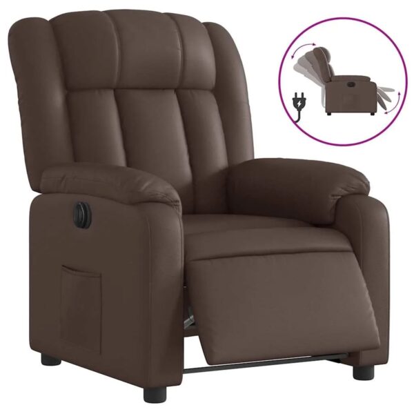 vidaXL Elektrischer Relaxsessel Braun Kunstleder 3205252
