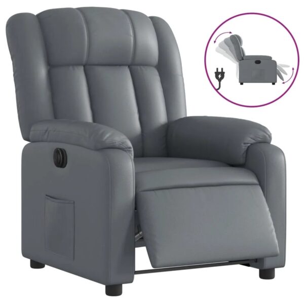 vidaXL Relaxsessel Elektrisch Grau Kunstleder 3205253