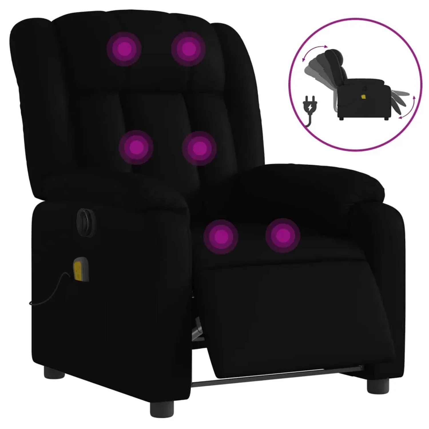 vidaXL Massagesessel Elektrisch Schwarz Kunstleder Modell 12