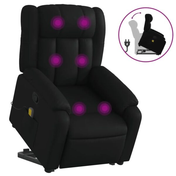 vidaXL Massagesessel mit Aufstehhilfe Schwarz Kunstleder Modell 6