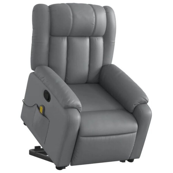 vidaXL Massagesessel mit Aufstehhilfe Grau Kunstleder Modell 8 vidaXL Massagesessel mit Aufstehhilfe Grau Kunstleder Modell 8