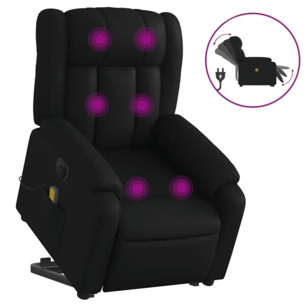 vidaXL Massagesessel mit Aufstehhilfe Elektrisch Schwarz Kunstleder Modell 6