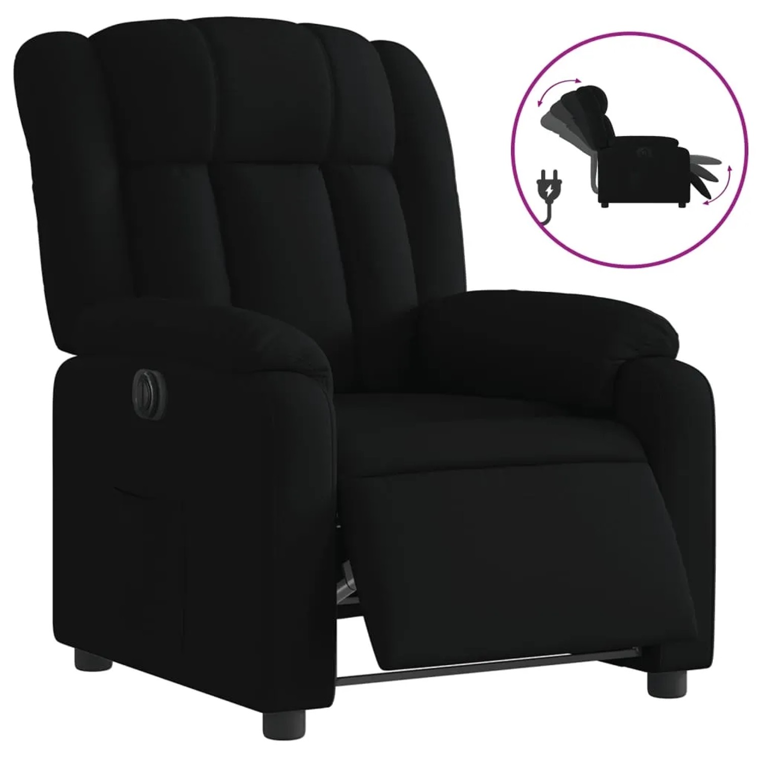 vidaXL Relaxsessel Elektrisch Schwarz Stoff 3205294