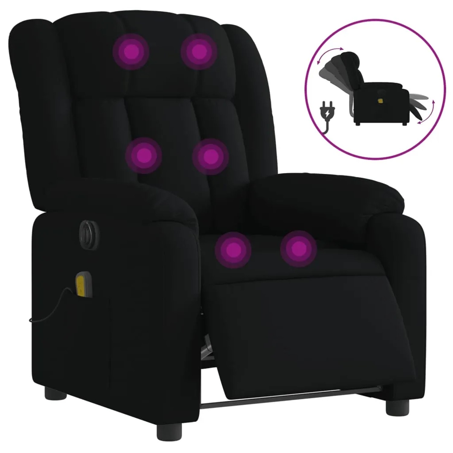 vidaXL Massagesessel Elektrisch Schwarz Samt Modell 14