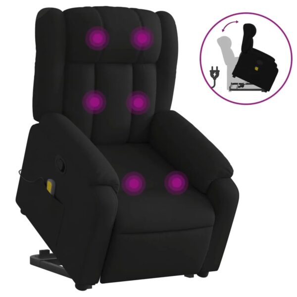 vidaXL Massagesessel mit Aufstehhilfe Schwarz Stoff Modell 2