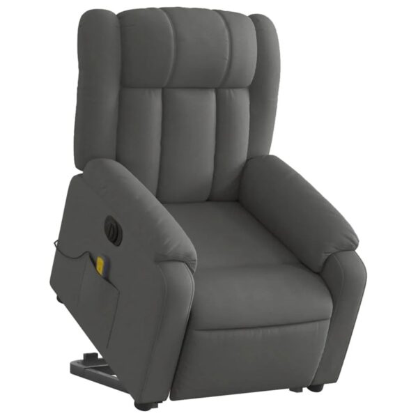 vidaXL Elektrischer Massagesessel mit Aufstehhilfe Dunkelgrau Stoff Modell 3