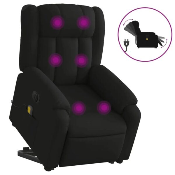 vidaXL Elektrischer Massagesessel mit Aufstehhilfe Schwarz Stoff Modell 9