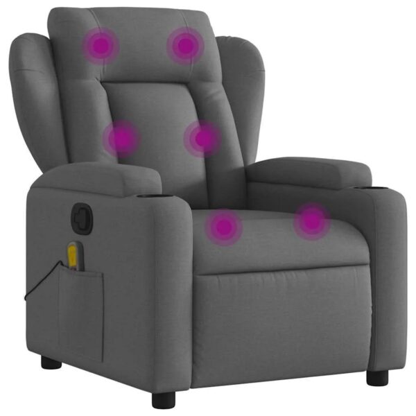 vidaXL Massage-Relaxsessel Stoff Dunkelgrau 3206001