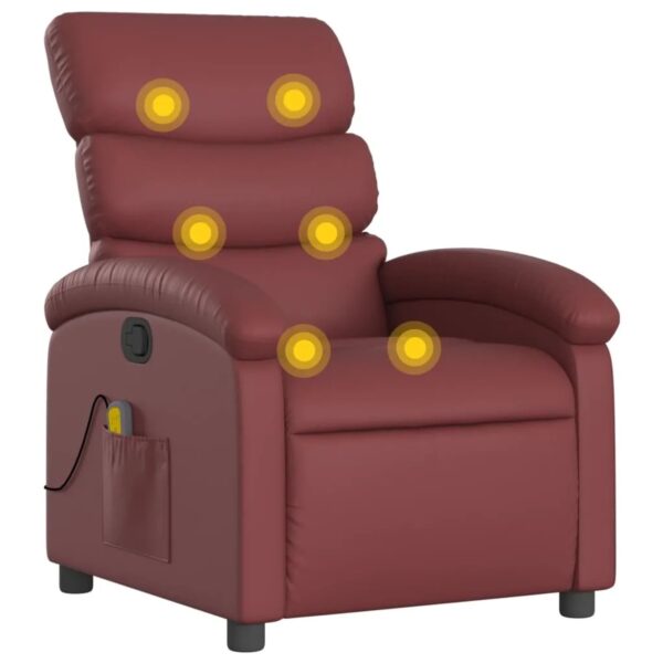 vidaXL Massagesessel Weißrot Kunstleder Modell 3