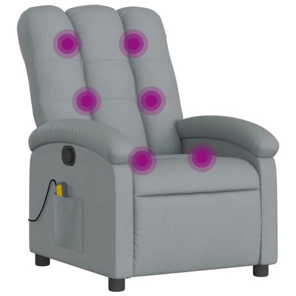 vidaXL Massagesessel Hellgrau Stoff Modell 2 vidaXL Massagesessel Hellgrau Stoff Modell 2