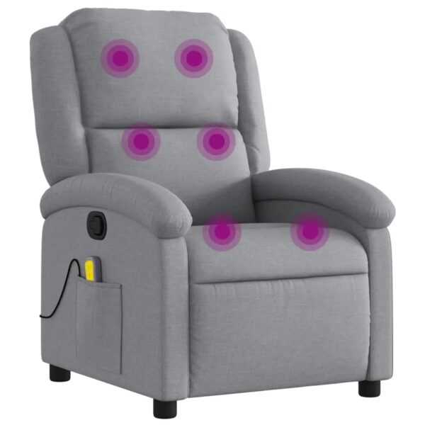 vidaXL Massagesessel Hellgrau Stoff Modell 1
