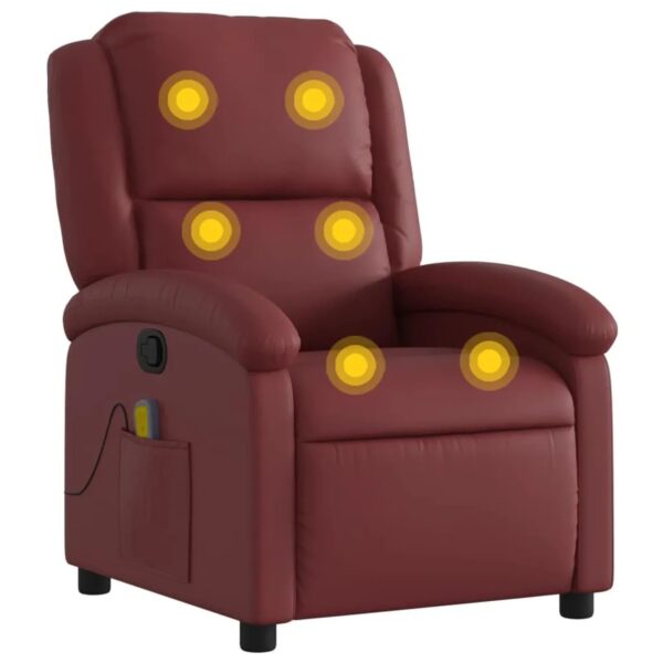 vidaXL Massagesessel Weißrot Kunstleder Modell 4