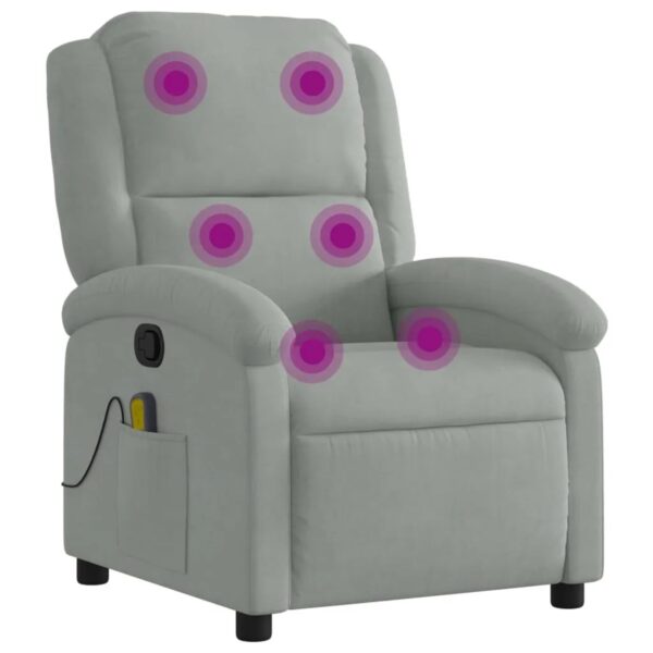 vidaXL Massagesessel Hellgrau Samt Modell 1