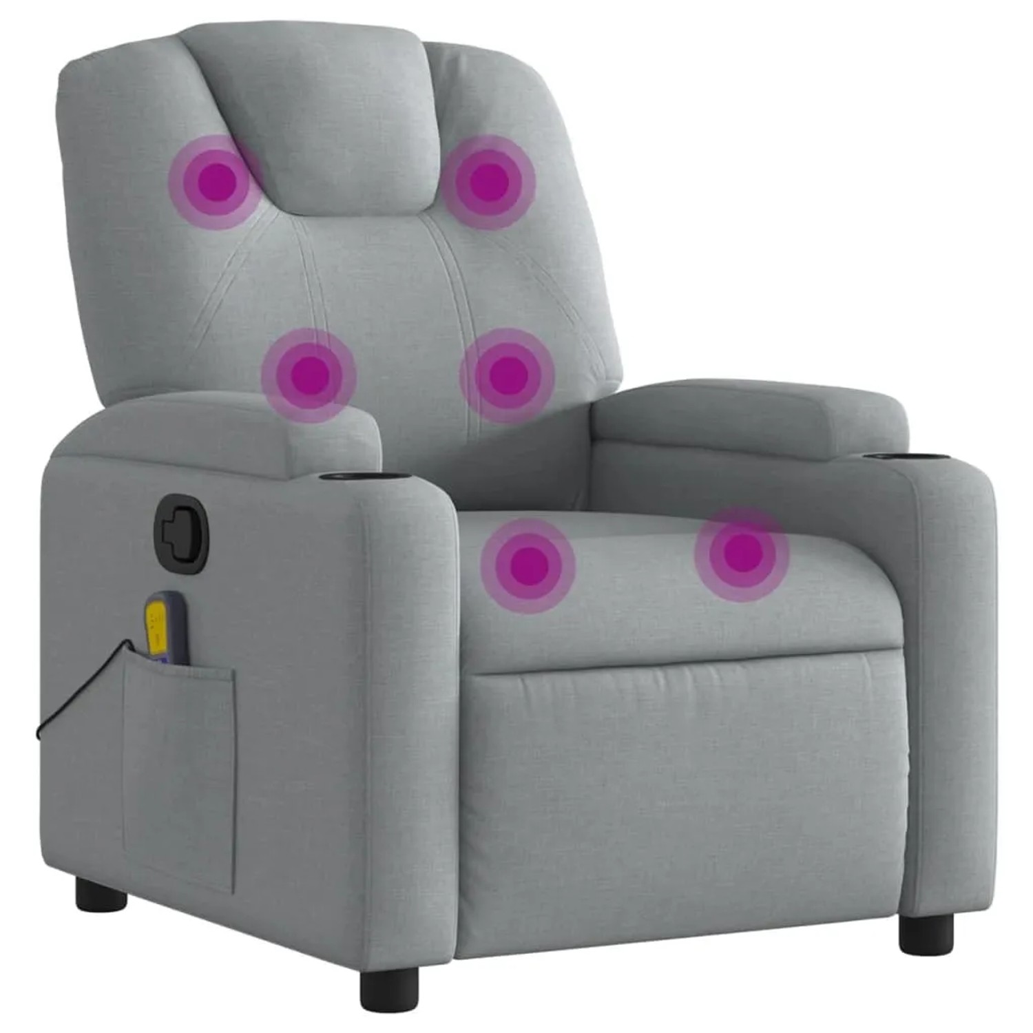 vidaXL Massagesessel Hellgrau Stoff Modell 4