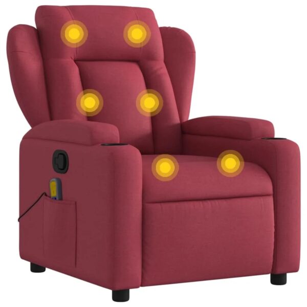 vidaXL Massagesessel Weißrot Stoff Modell 7