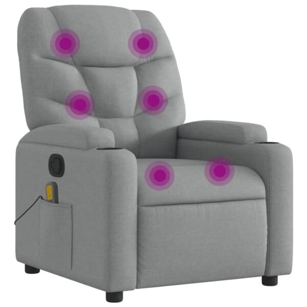vidaXL Massagesessel Hellgrau Stoff Modell 6 vidaXL Massagesessel Hellgrau Stoff Modell 6