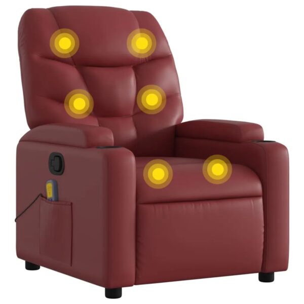 vidaXL Massagesessel Weißrot Kunstleder Modell 6