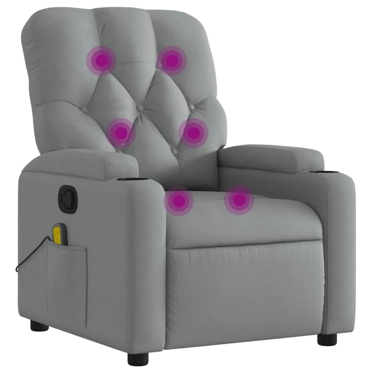 vidaXL Massagesessel Hellgrau Stoff Modell 8