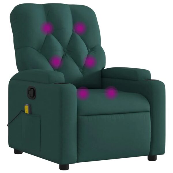 vidaXL Massagesessel Dunkelgrün Stoff Modell 8