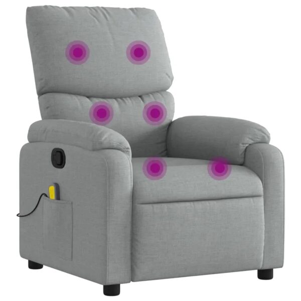 vidaXL Massagesessel Hellgrau Stoff Modell 7