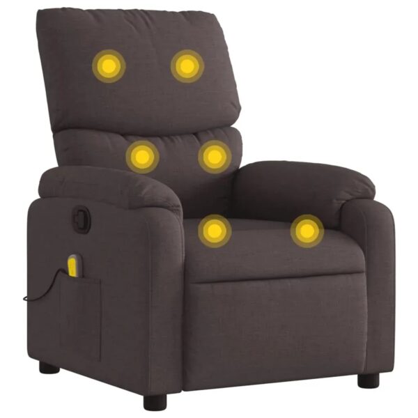 vidaXL Massagesessel Dunkelbraun Stoff Modell 3